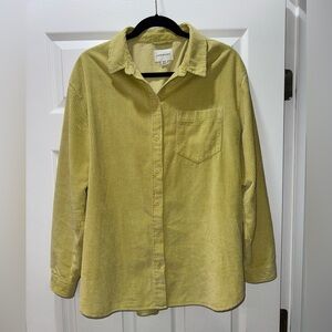 American Eagle Outfitters Yellow Button Down Corduroy Shirt